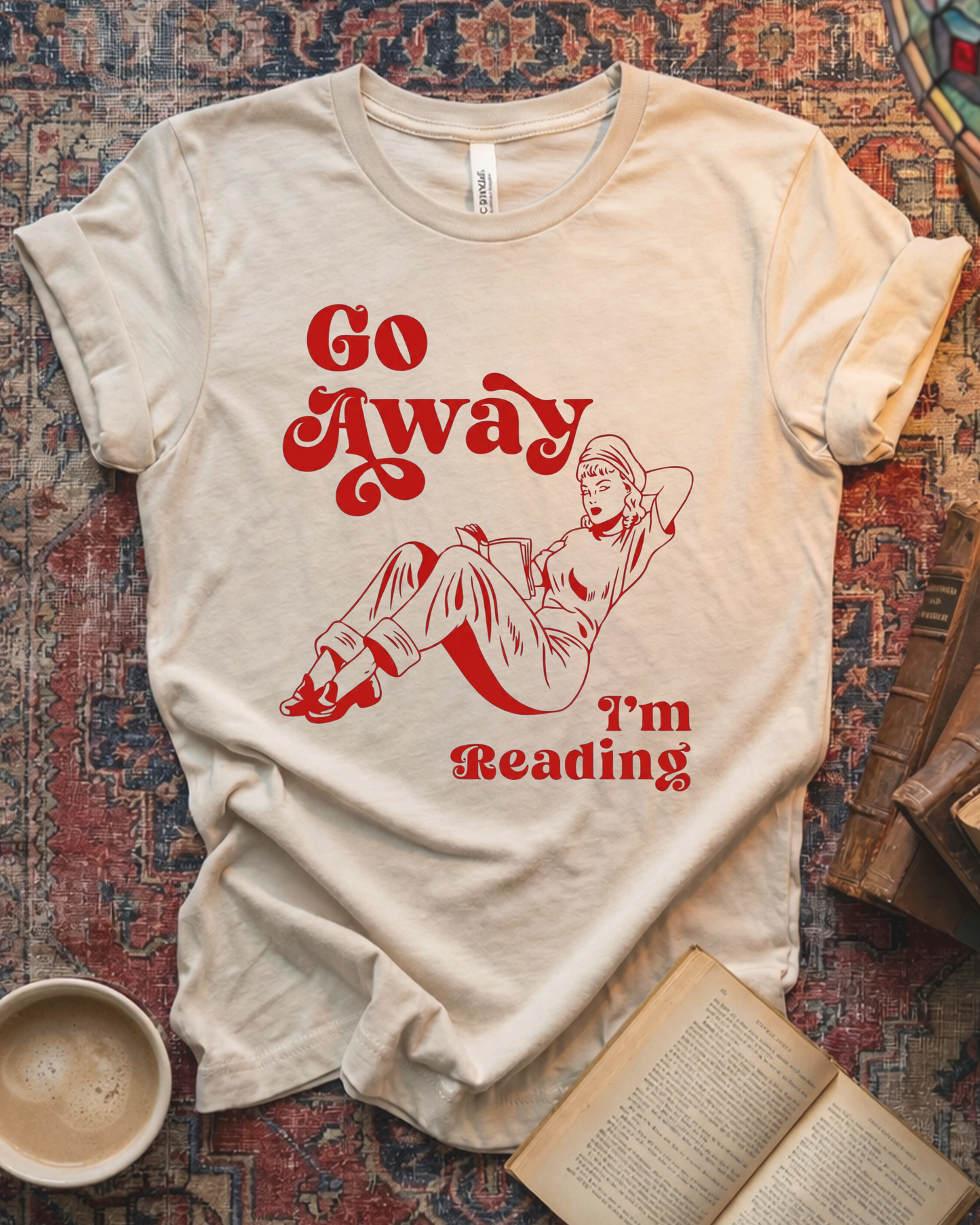 Go Away I'm Reading Vintage T-shirt