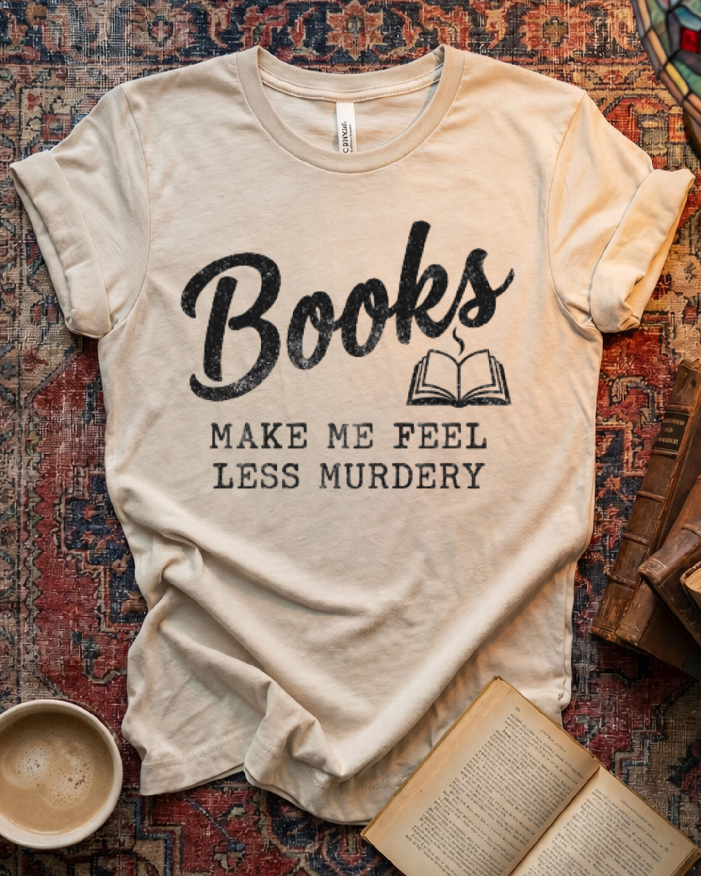 Less Murdery Mystery Reader T-shirt