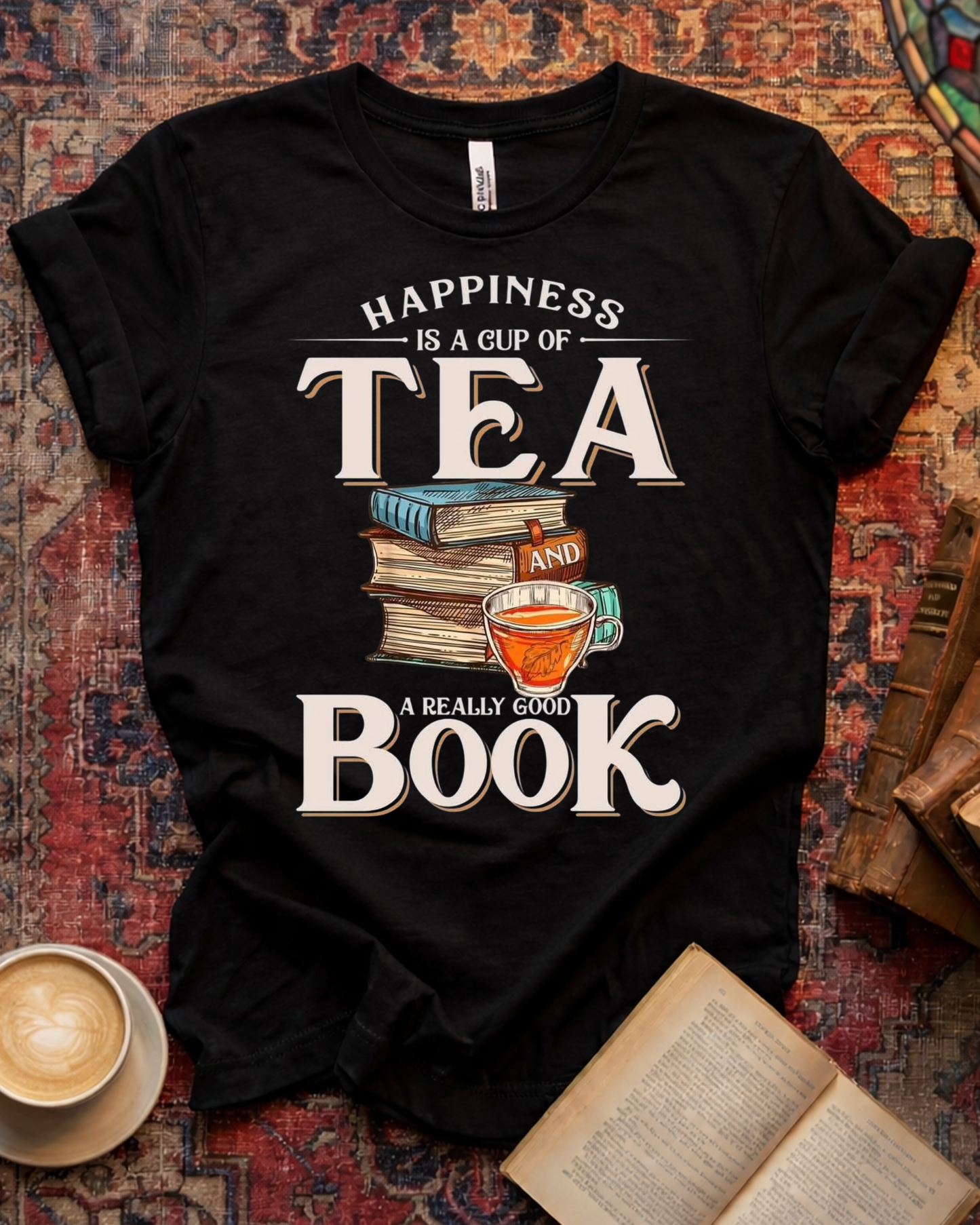 Happiness Tea and Book T-shirt