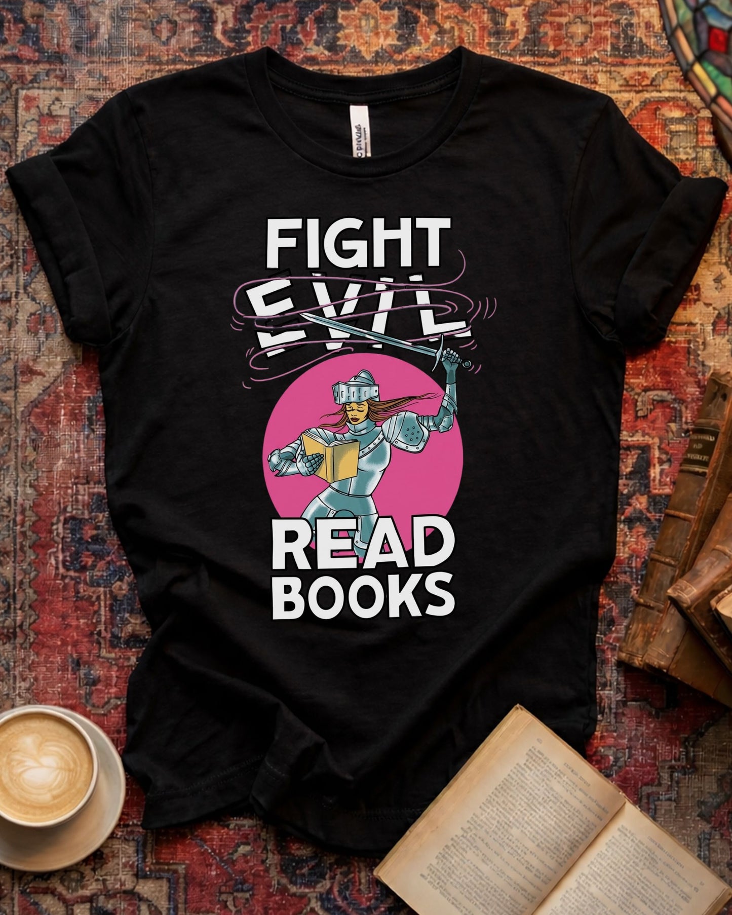 Fight Evil Fantasy Reader T-shirt