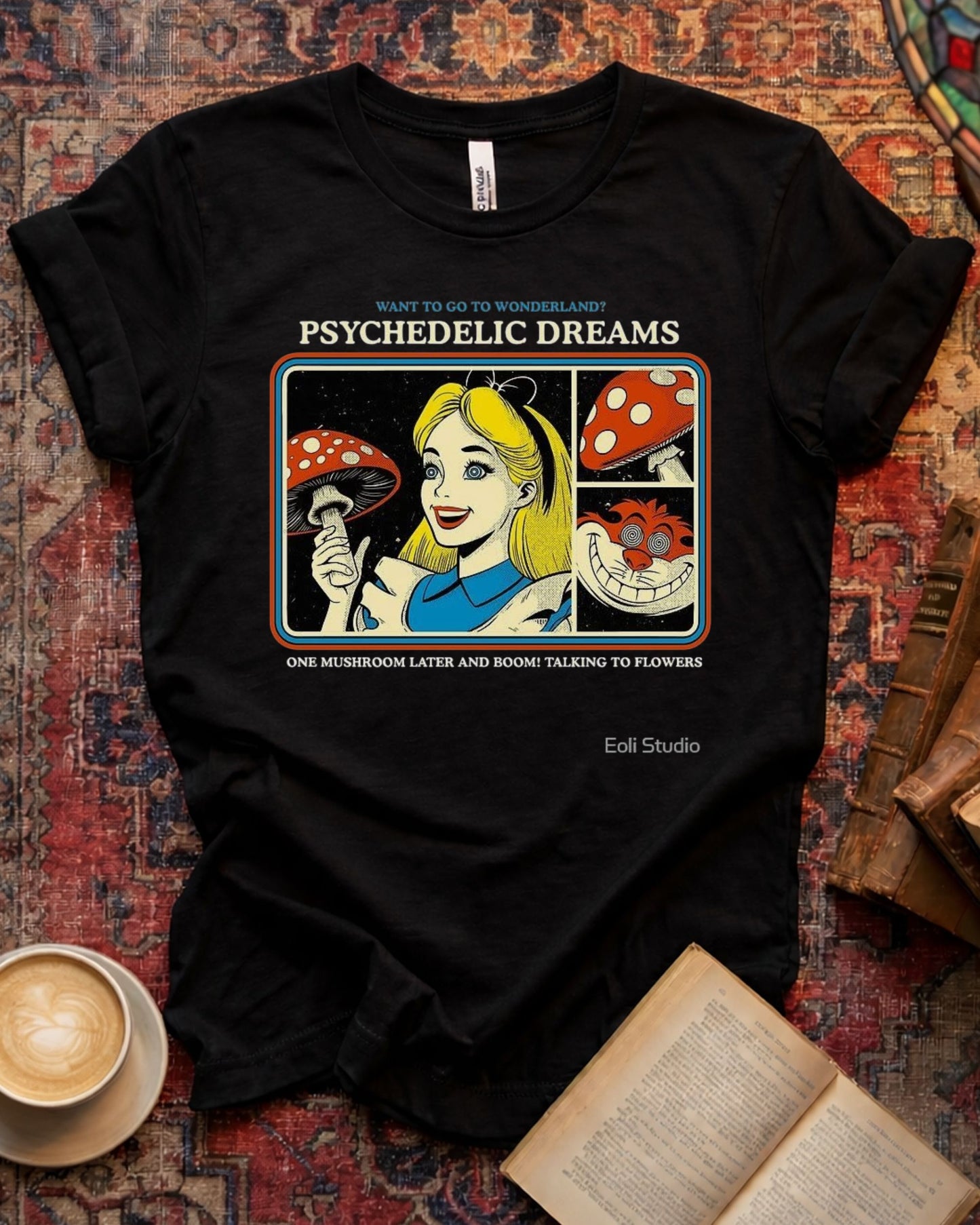 Alice Wonderland Psychedelic Fan T-shirt