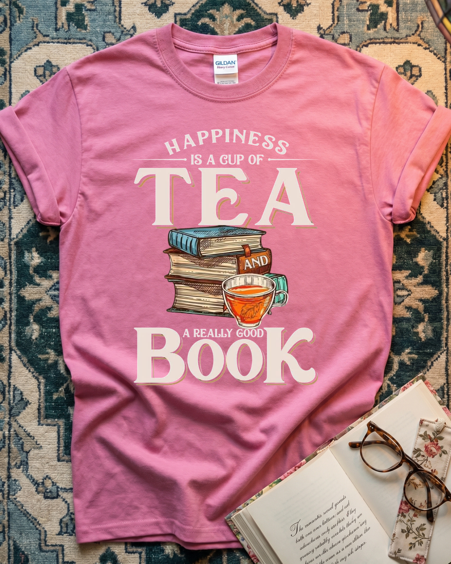 Happiness Tea and Book T-shirt