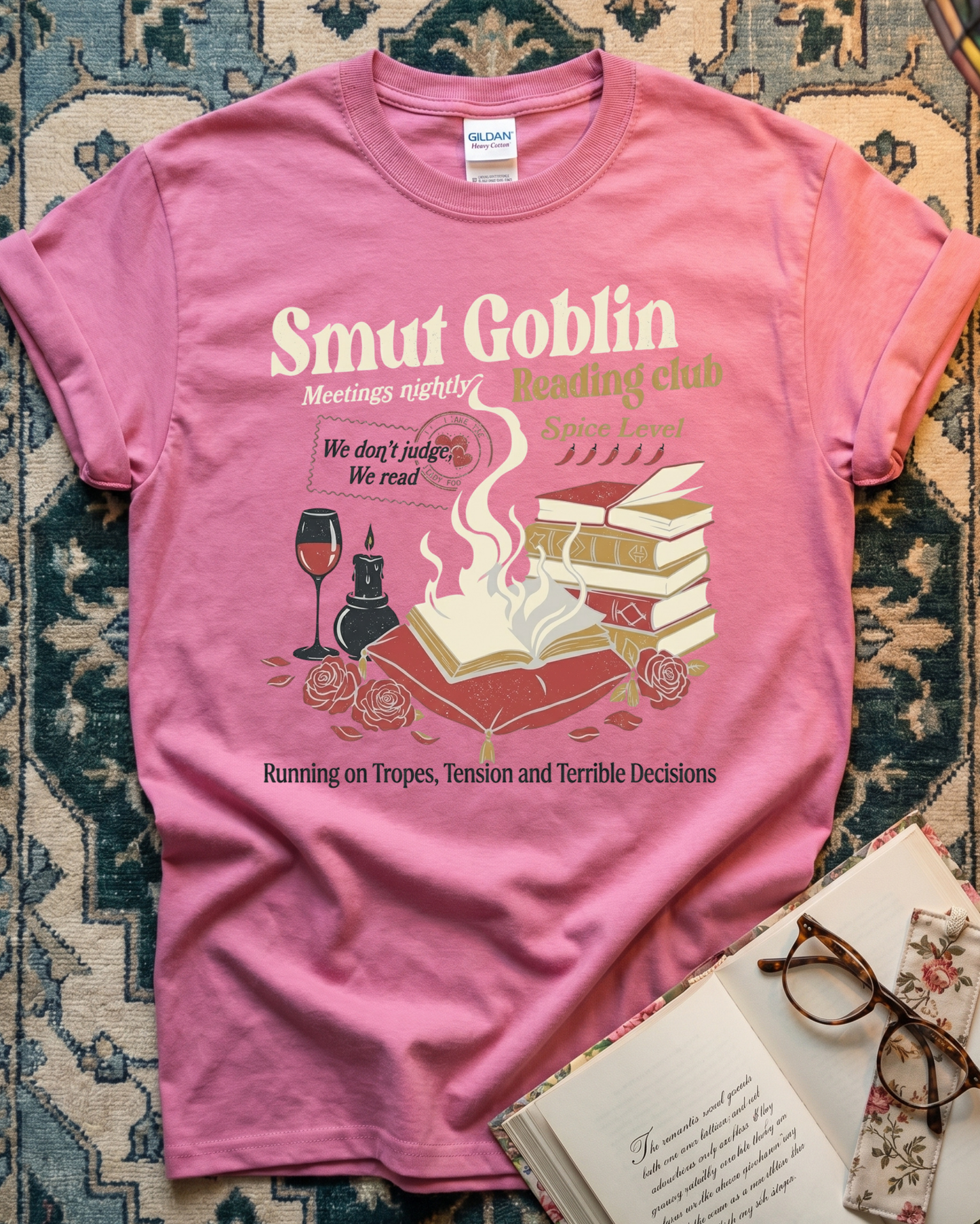 Smut Goblin Reading Club Spicy T-shirt
