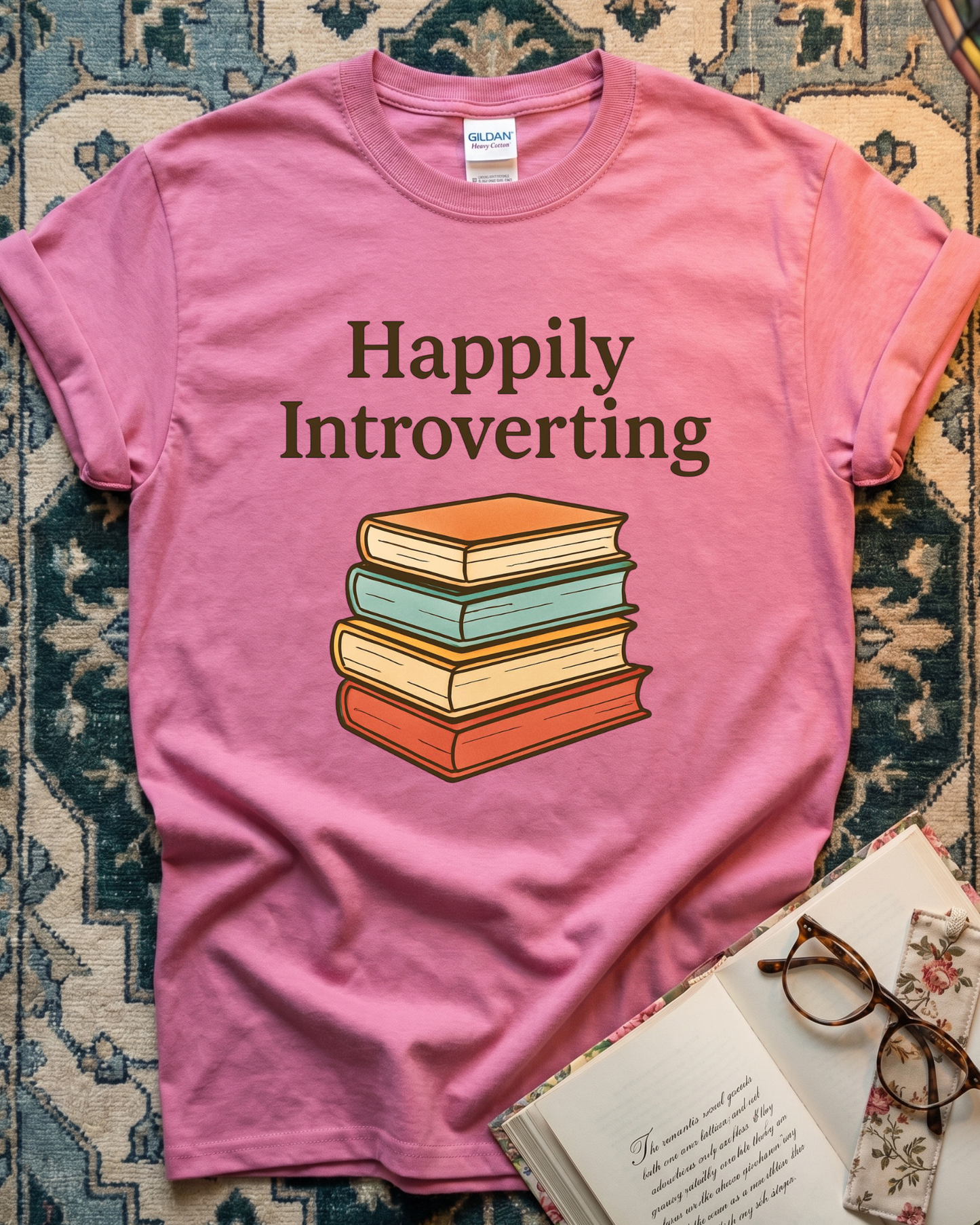 Happily Introverting Books Reader T-shirt
