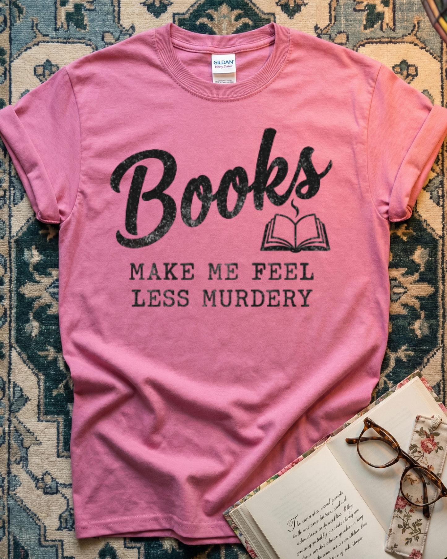 Less Murdery Mystery Reader T-shirt