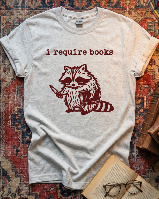 Require Books Raccoon Knife T-shirt