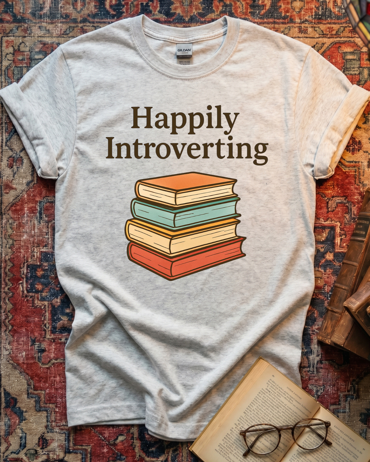 Happily Introverting Books Reader T-shirt