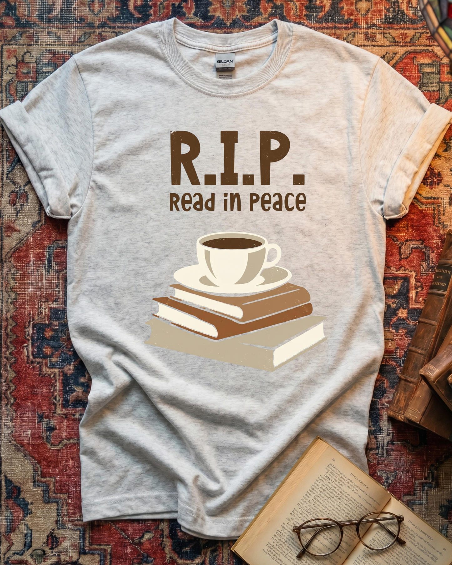 Read In Peace Coffee T-shirt