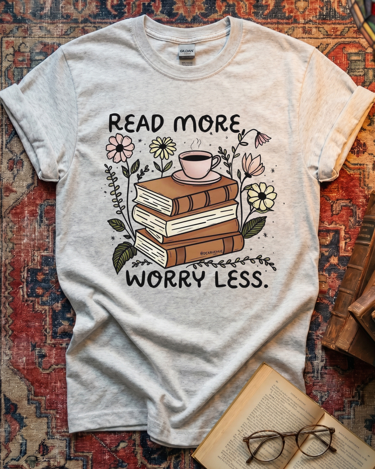 Read More Worry Less Floral T-shirt