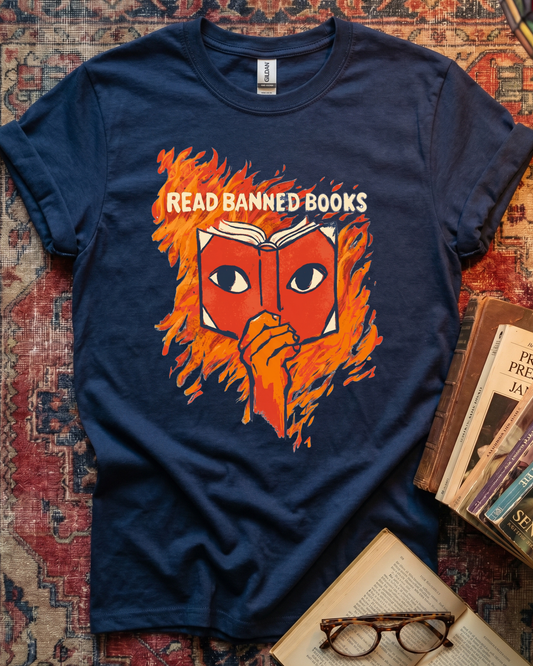 Read Banned Books Flame T-shirt