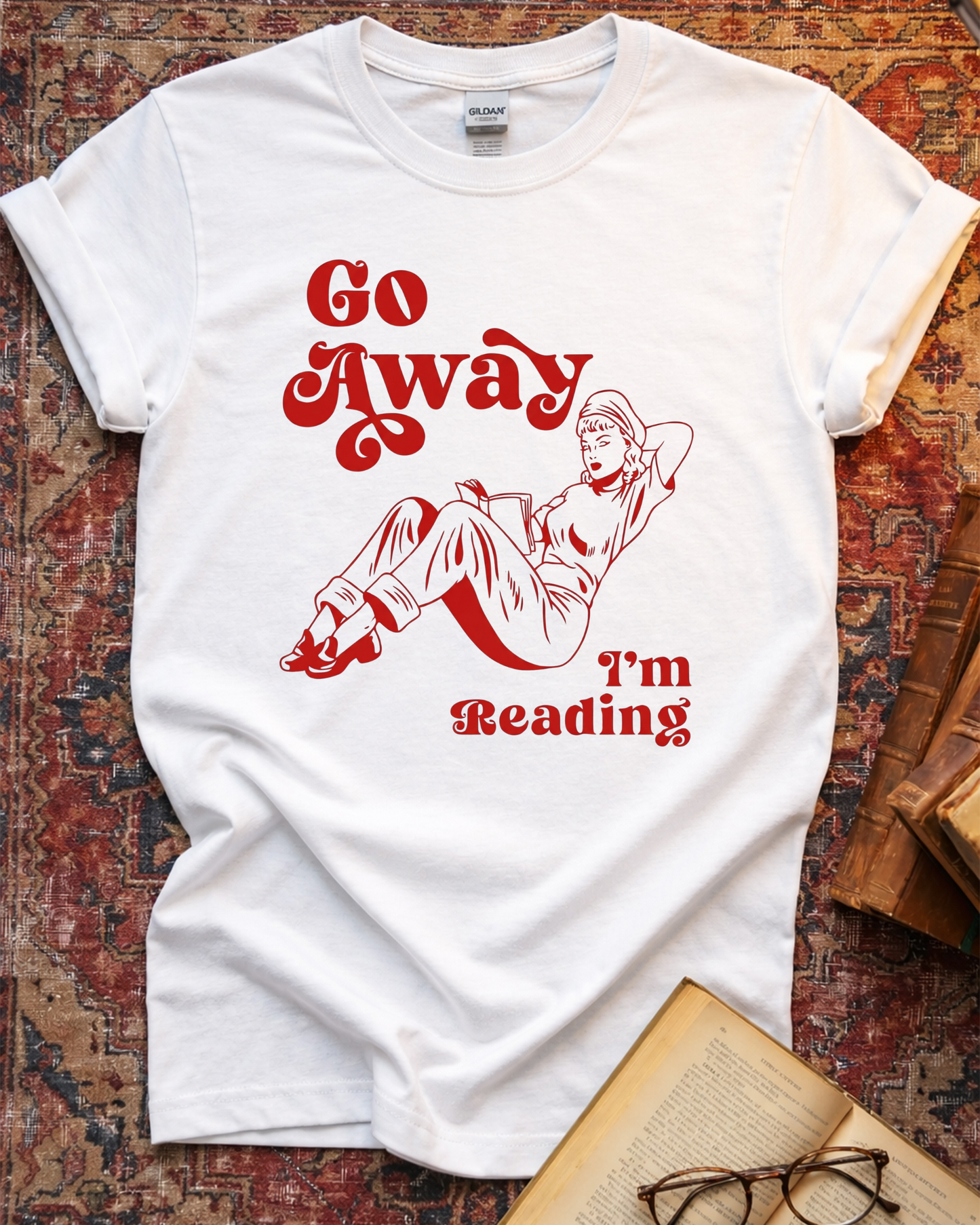 Go Away I'm Reading Vintage T-shirt
