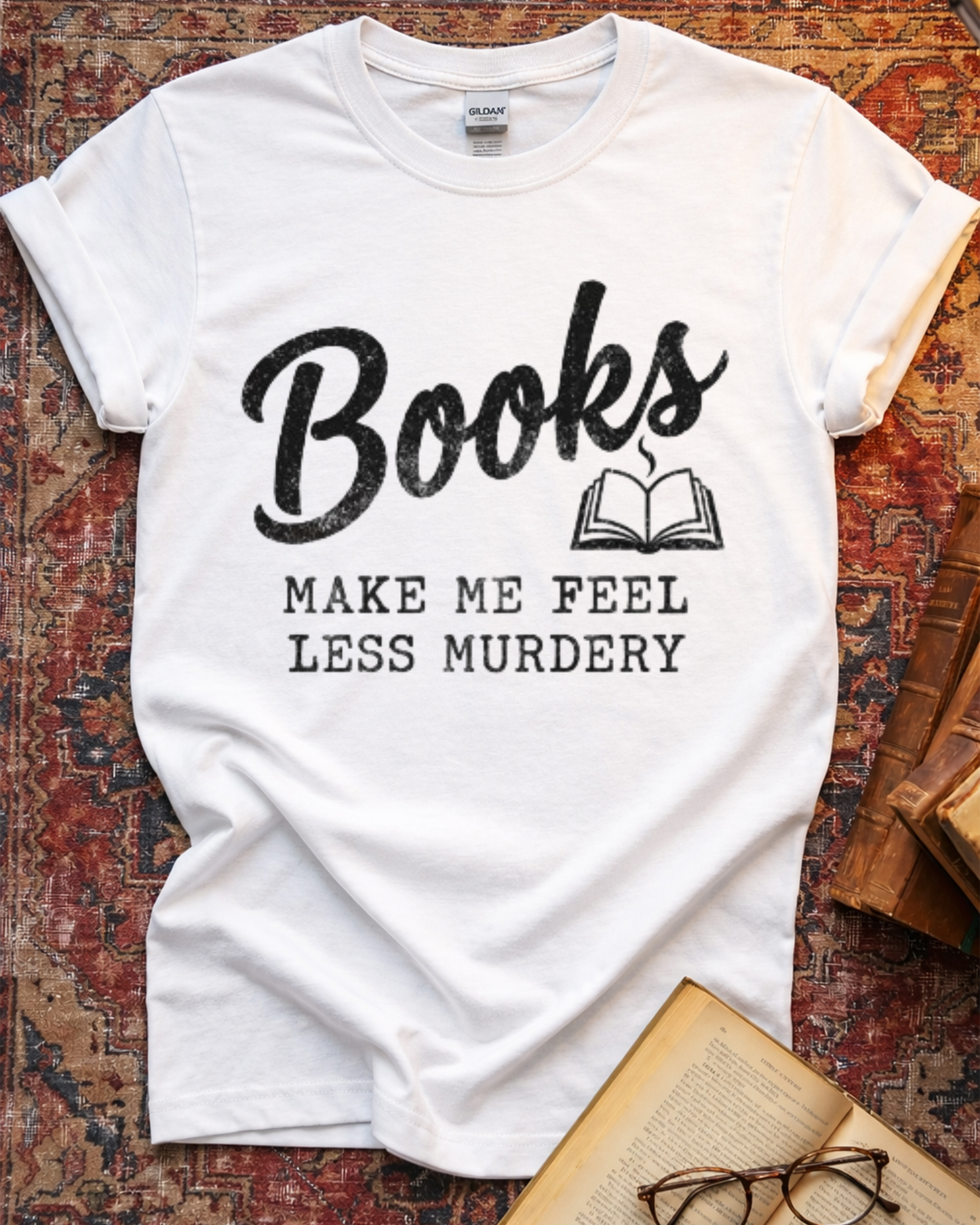 Less Murdery Mystery Reader T-shirt