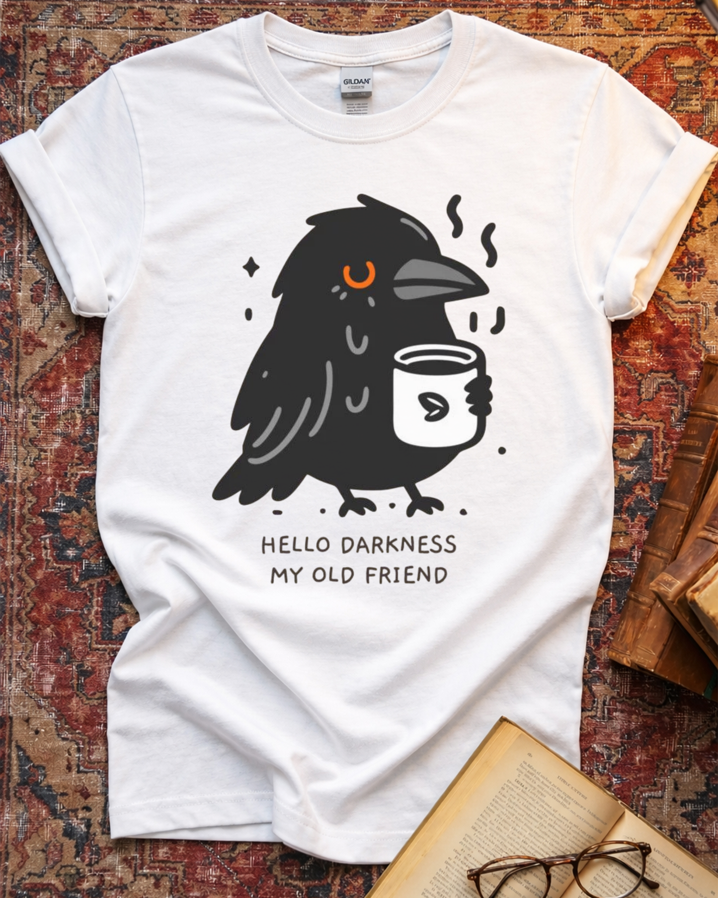 Hello Darkness Coffee Raven T-shirt