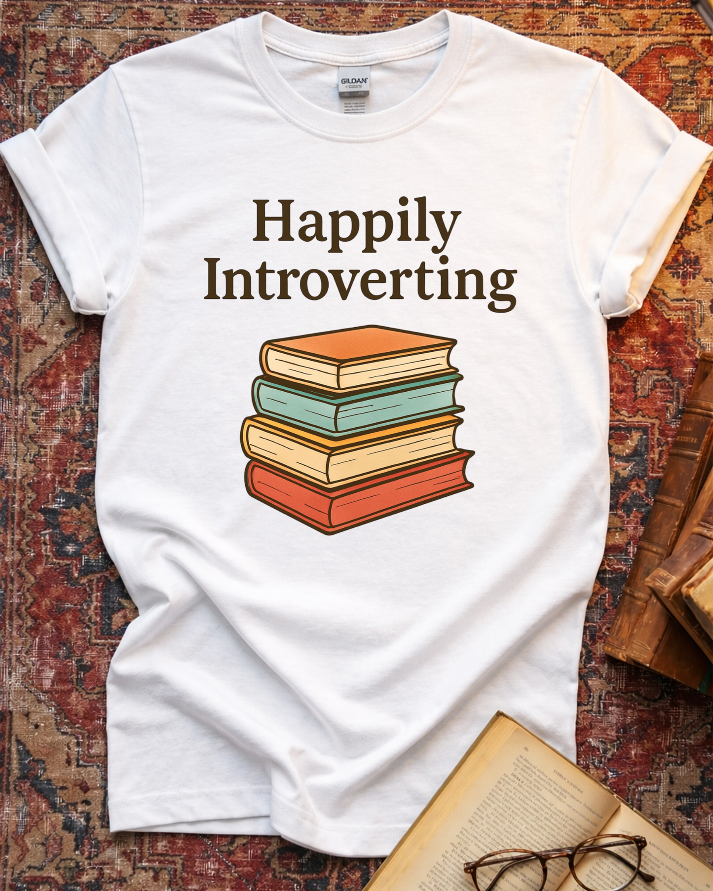 Happily Introverting Books Reader T-shirt