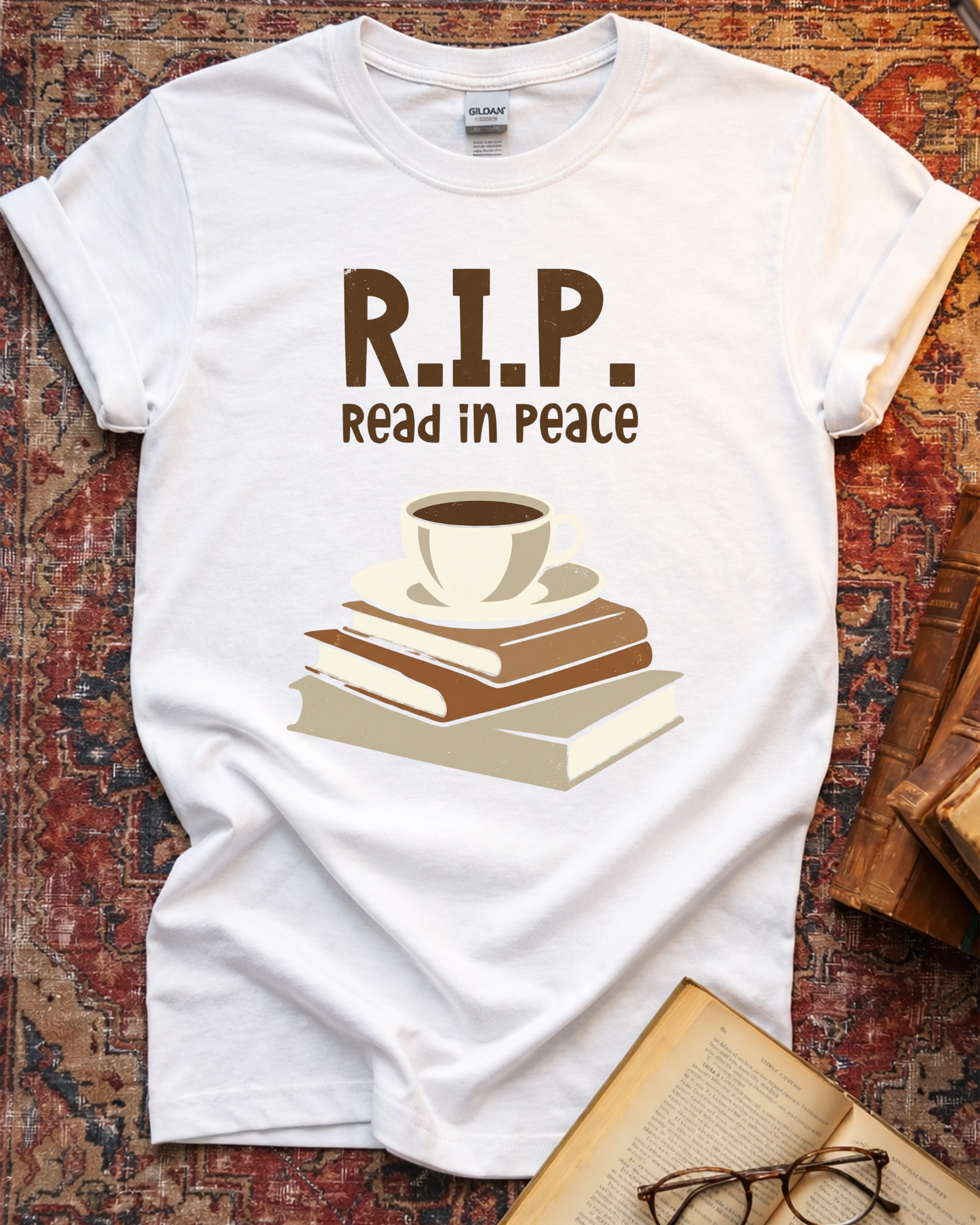 Read In Peace Coffee T-shirt