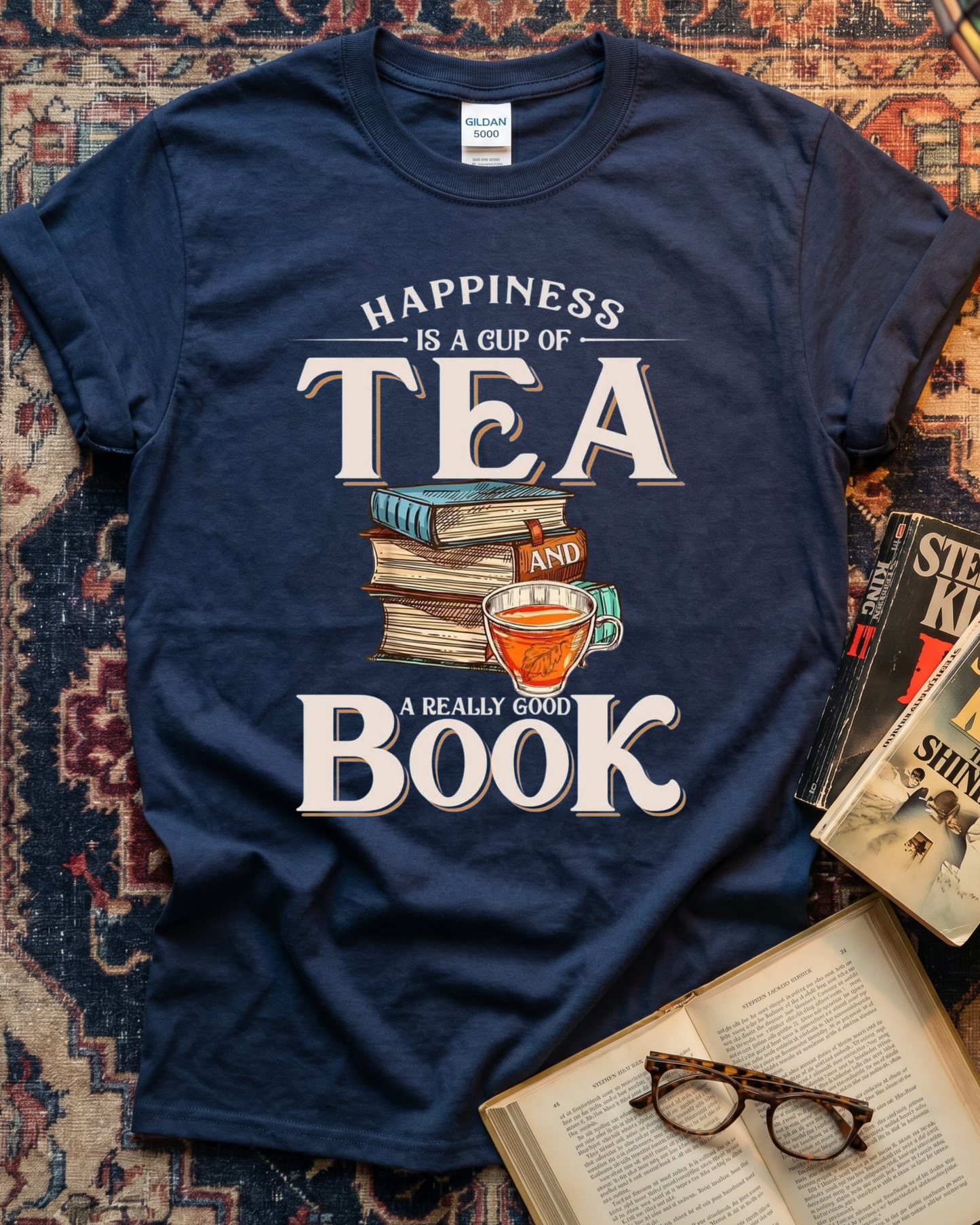 Happiness Tea and Book T-shirt