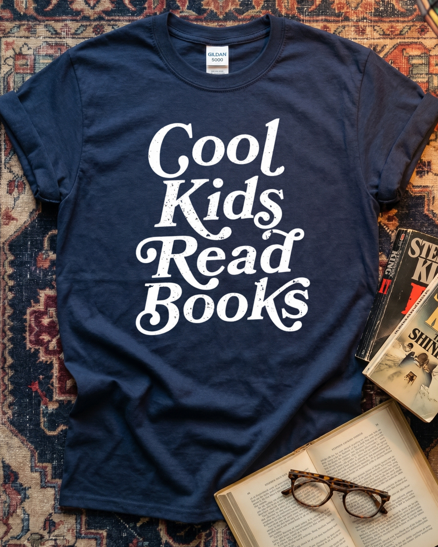 Cool Kids Read Books Retro Typography T-shirt