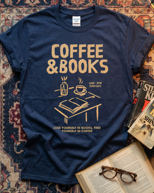 Coffee and Books Aesthetic T-shirt
