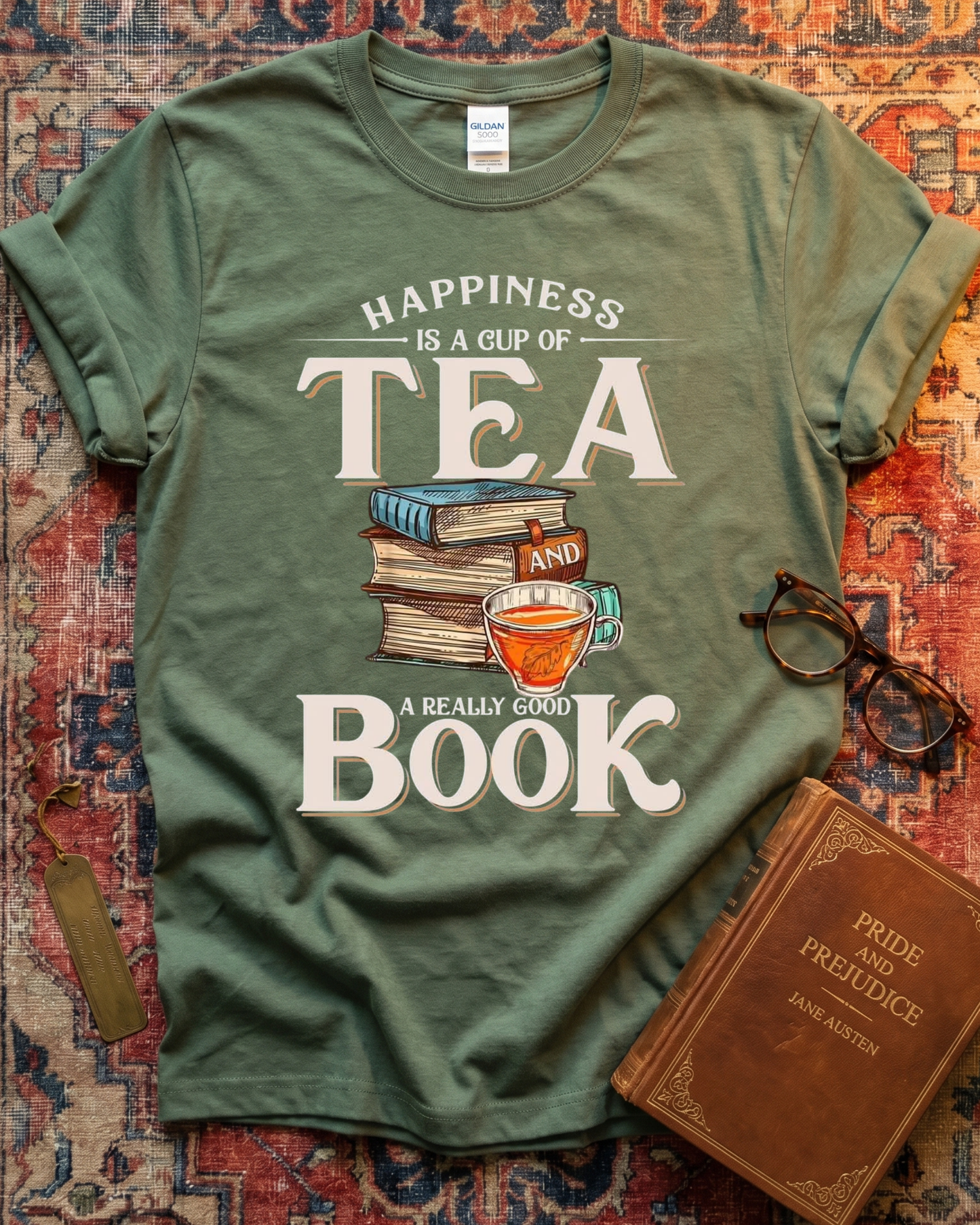 Happiness Tea and Book T-shirt
