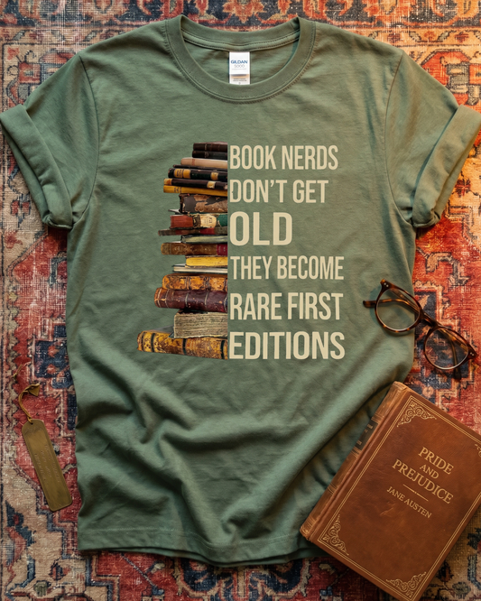 Rare First Editions Book Nerd T-shirt