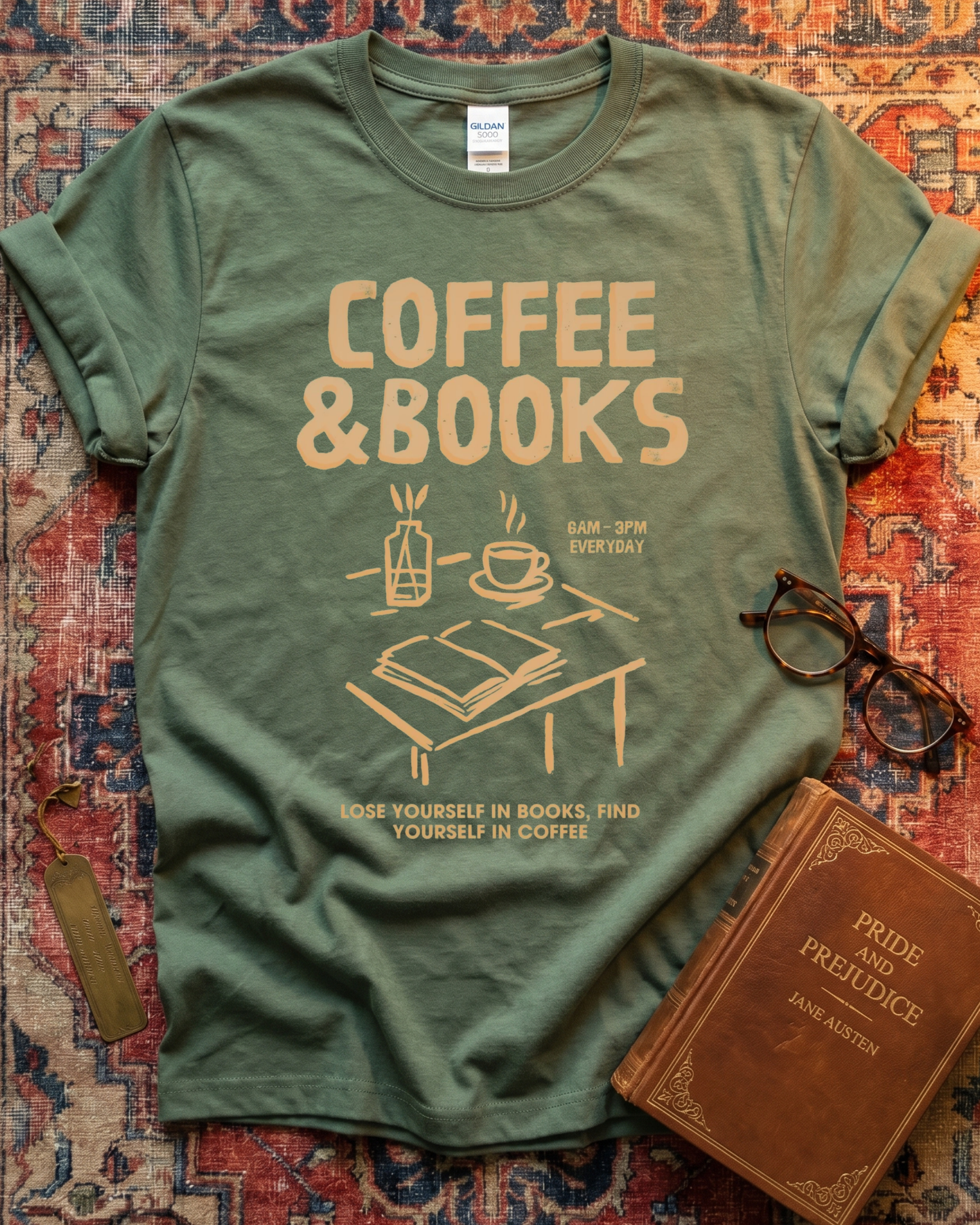 Coffee and Books Aesthetic T-shirt