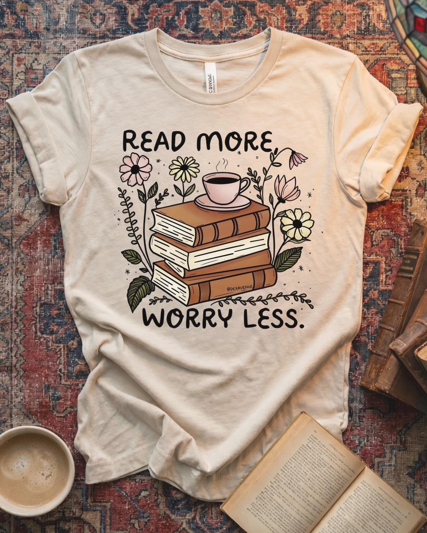 Read More Worry Less Floral T-shirt