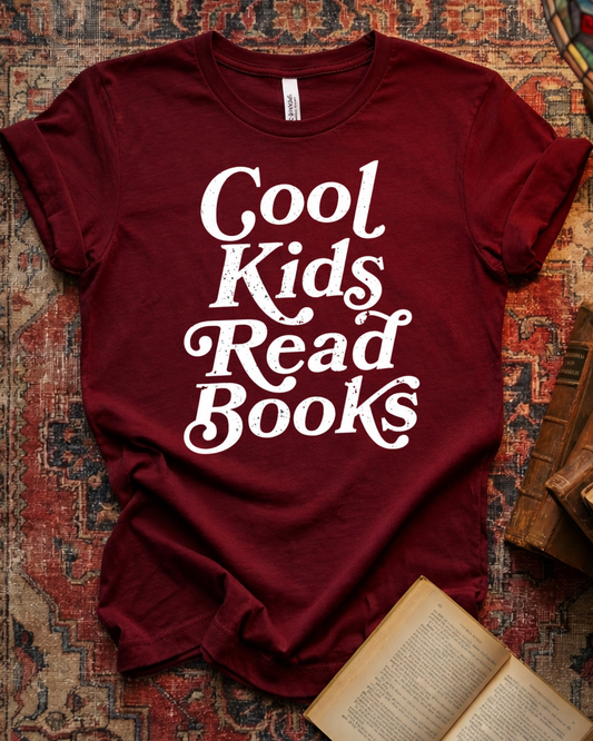 Cool Kids Read Books Retro Typography T-shirt