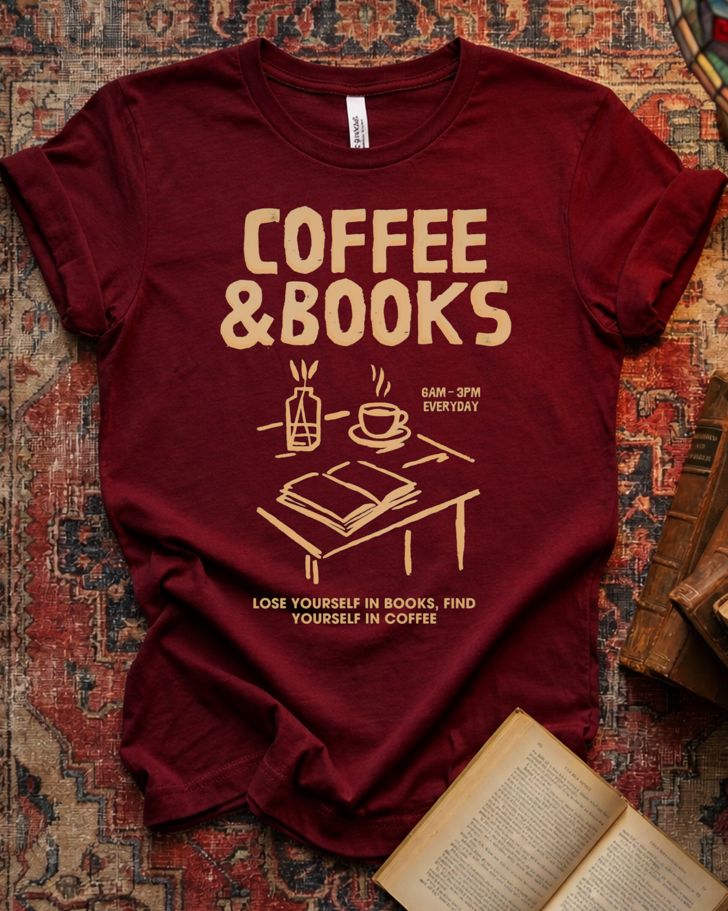 Coffee and Books Aesthetic T-shirt