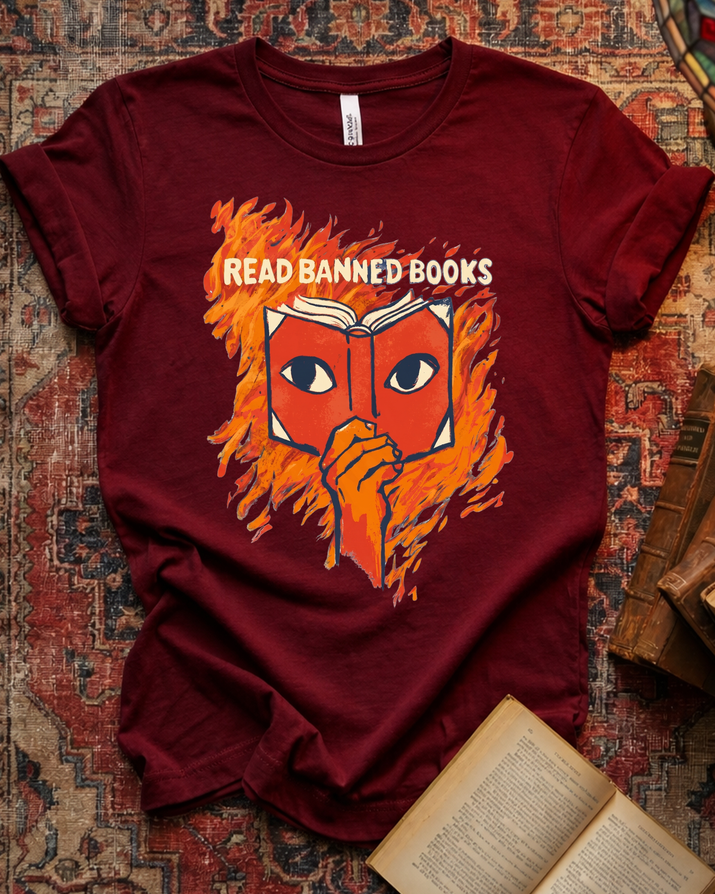 Read Banned Books Flame T-shirt