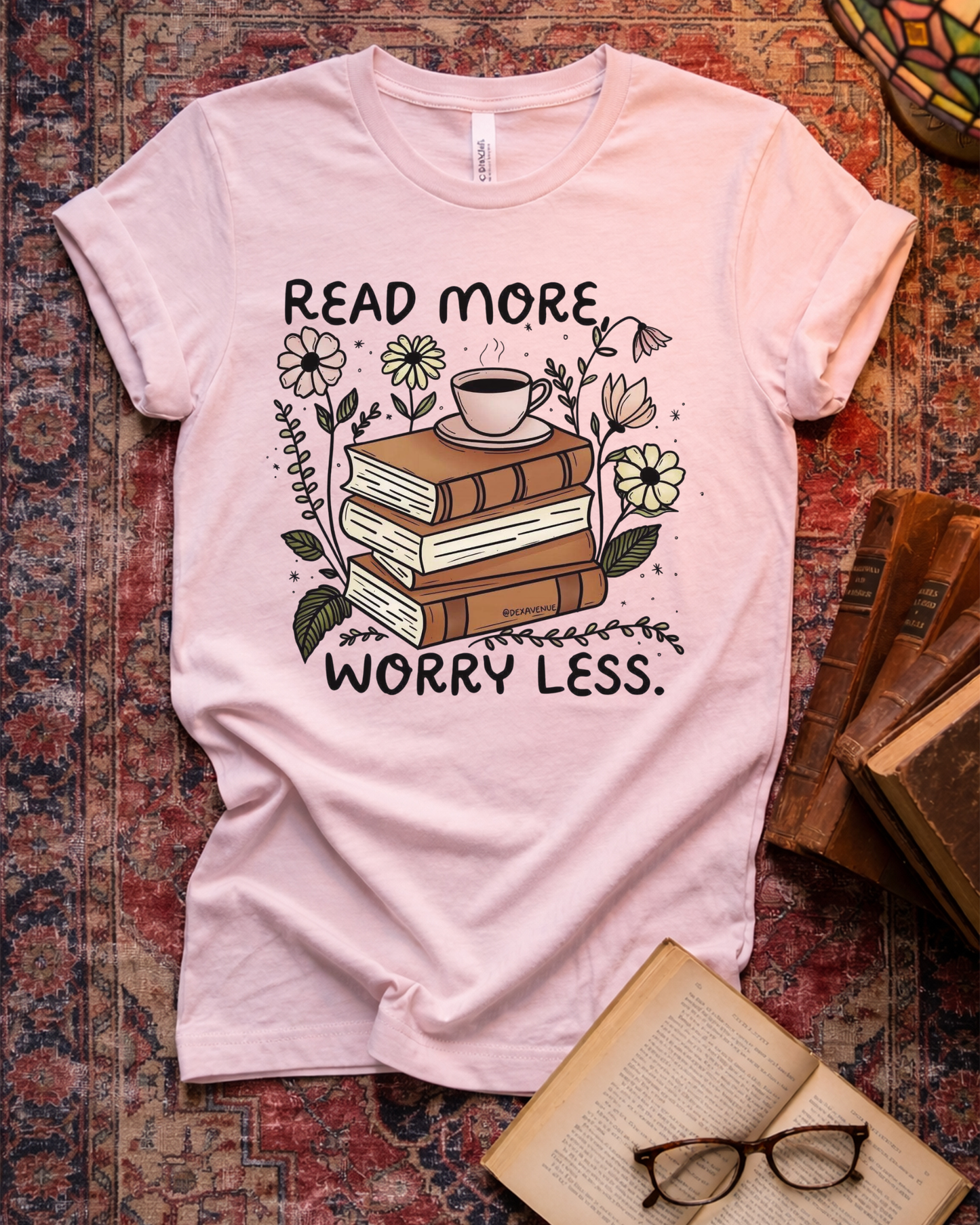 Read More Worry Less Floral T-shirt