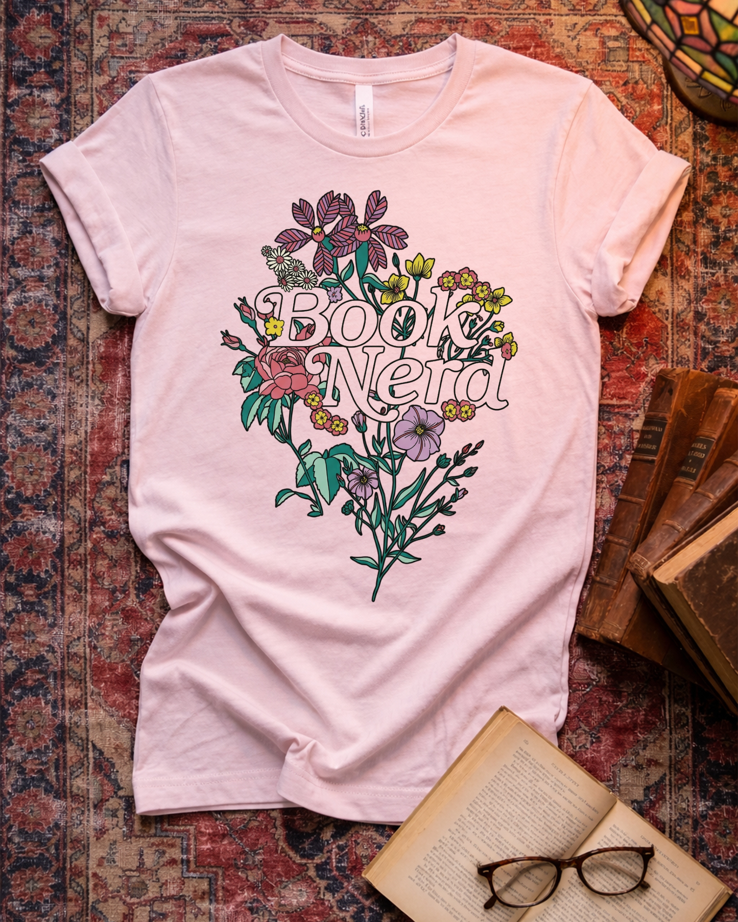 Book Nerd Floral Bouquet T-shirt