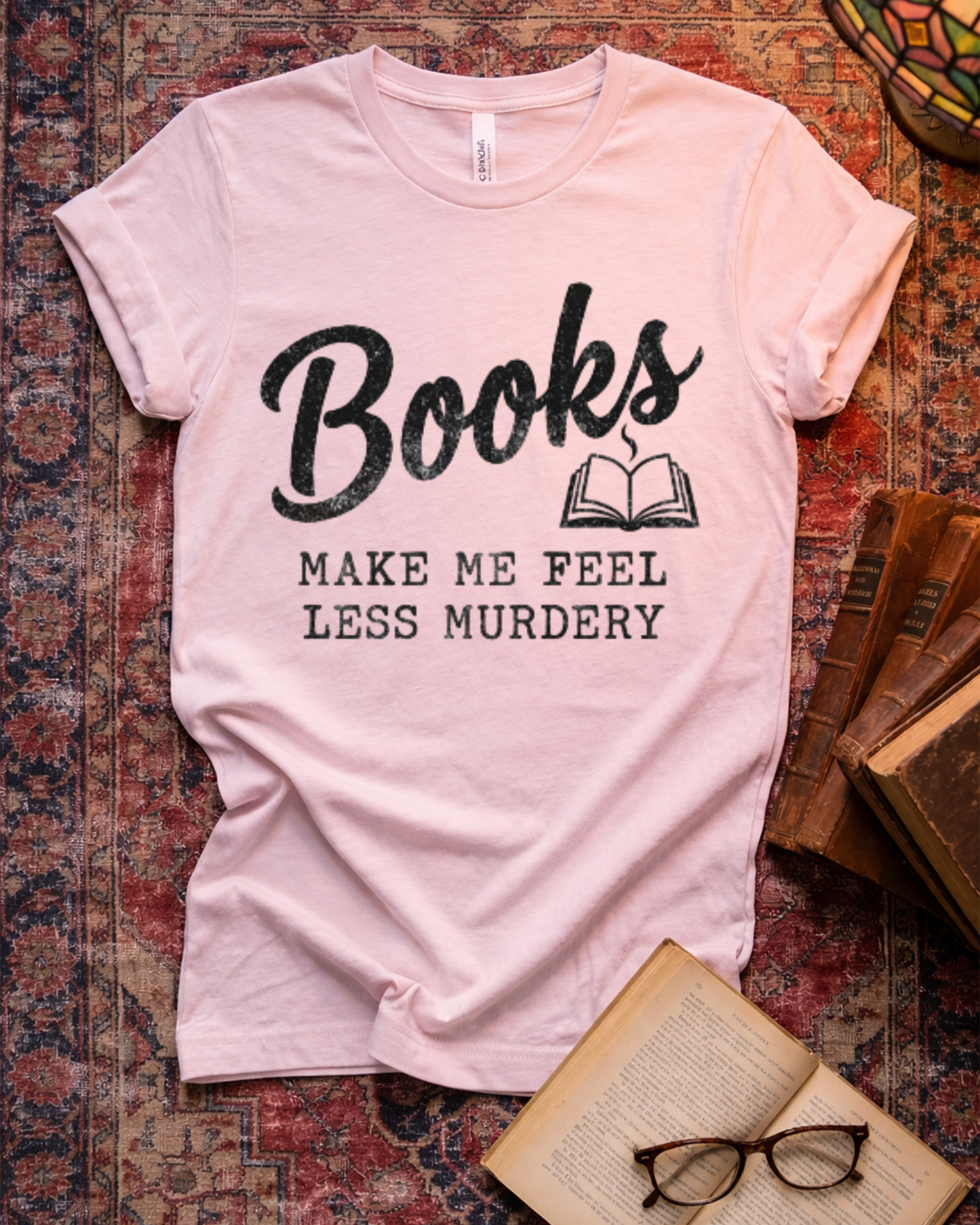 Less Murdery Mystery Reader T-shirt