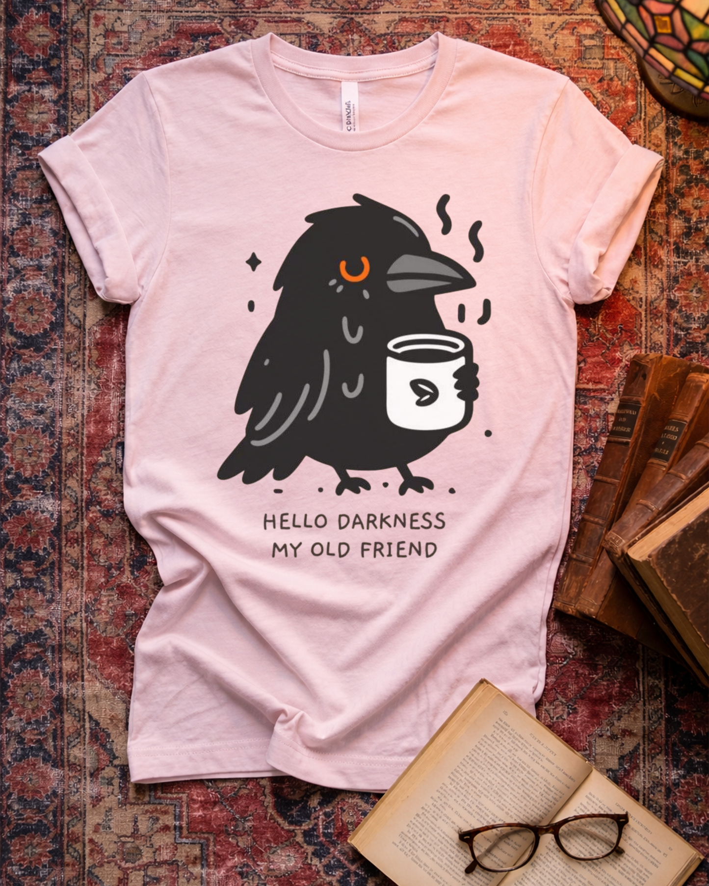 Hello Darkness Coffee Raven T-shirt