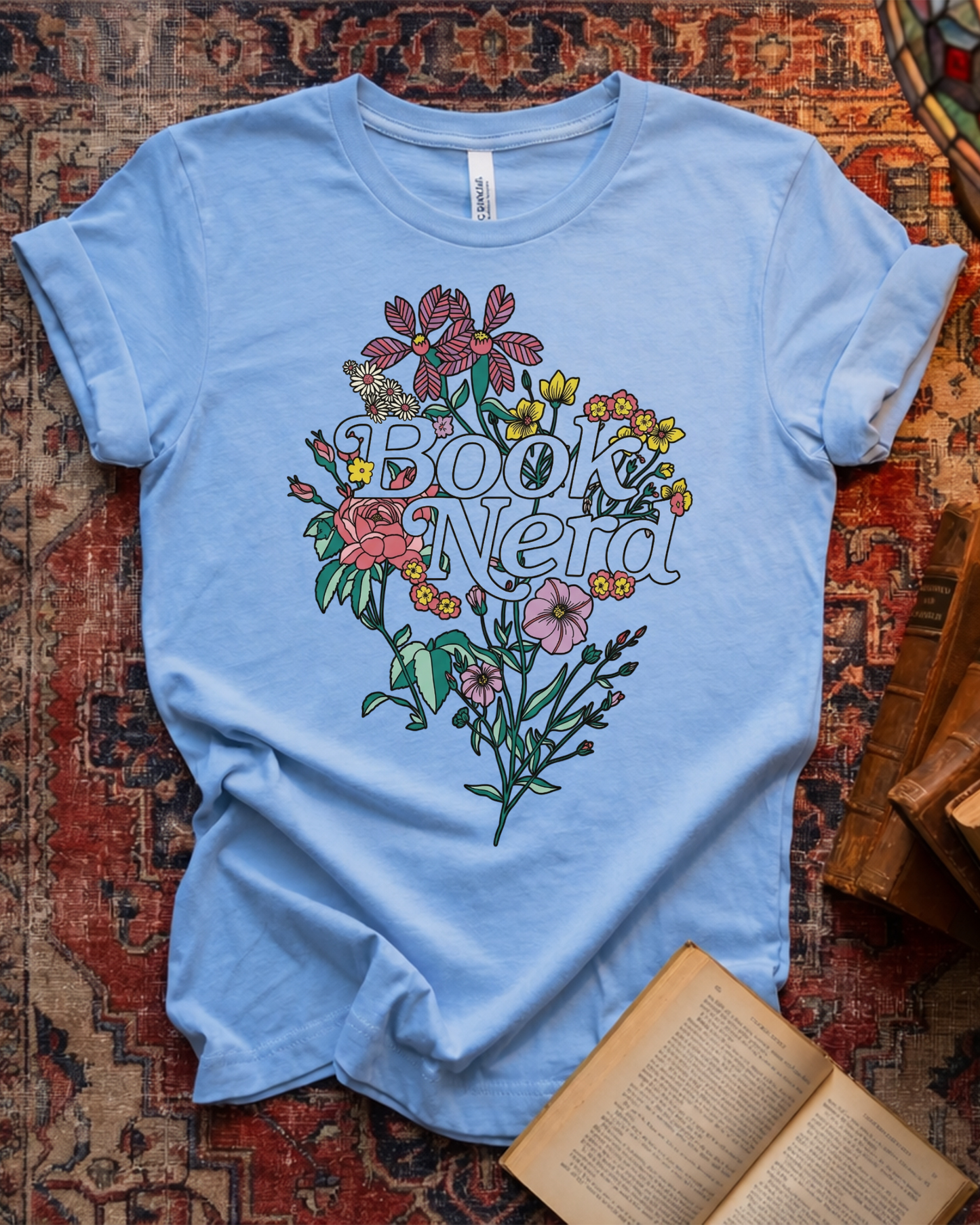 Book Nerd Floral Bouquet T-shirt