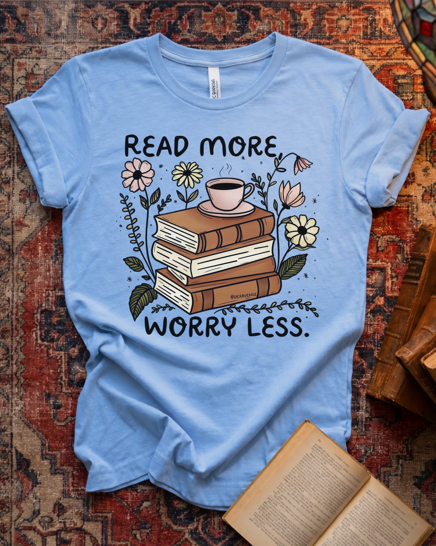Read More Worry Less Floral T-shirt