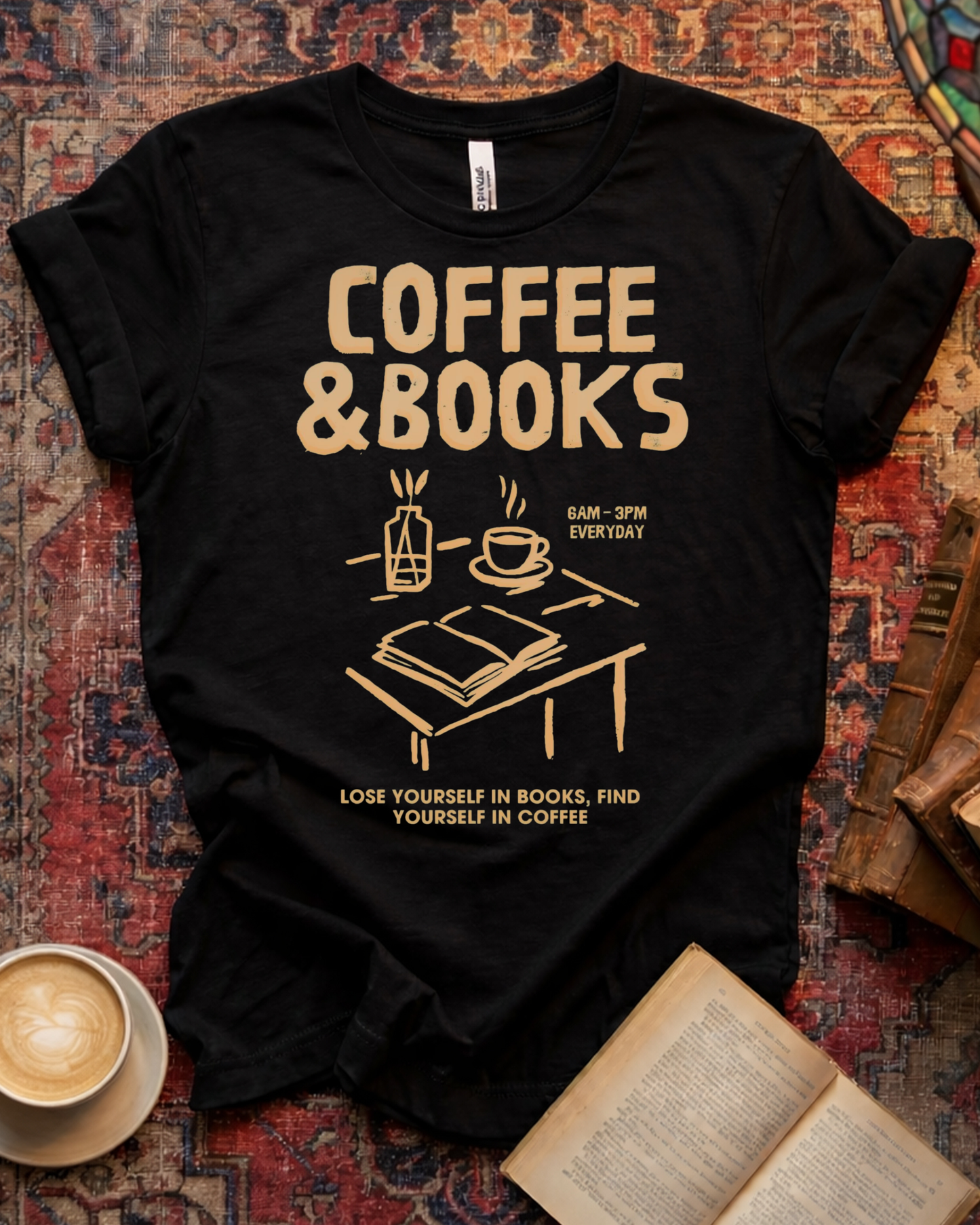Coffee and Books Aesthetic T-shirt
