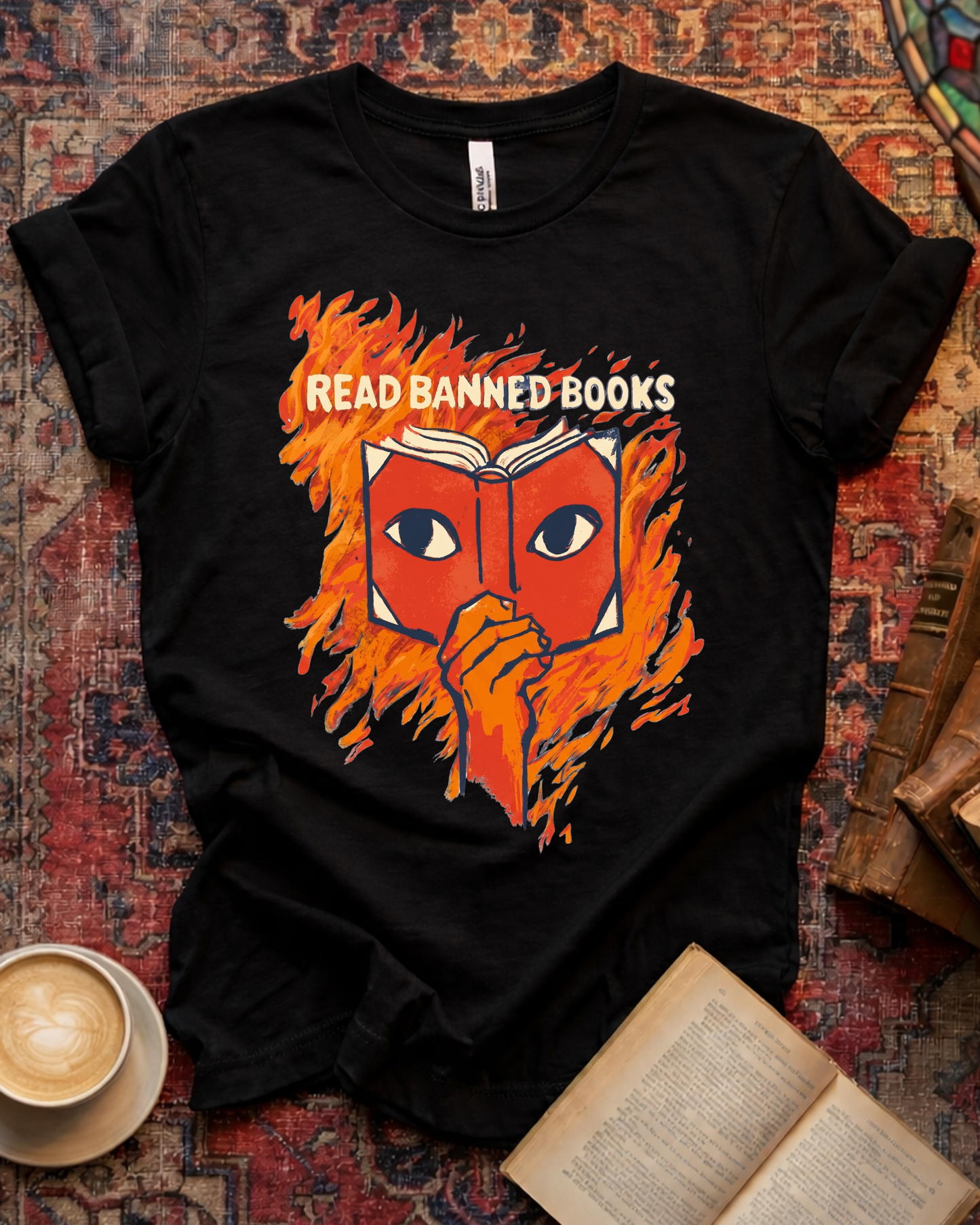 Read Banned Books Flame T-shirt