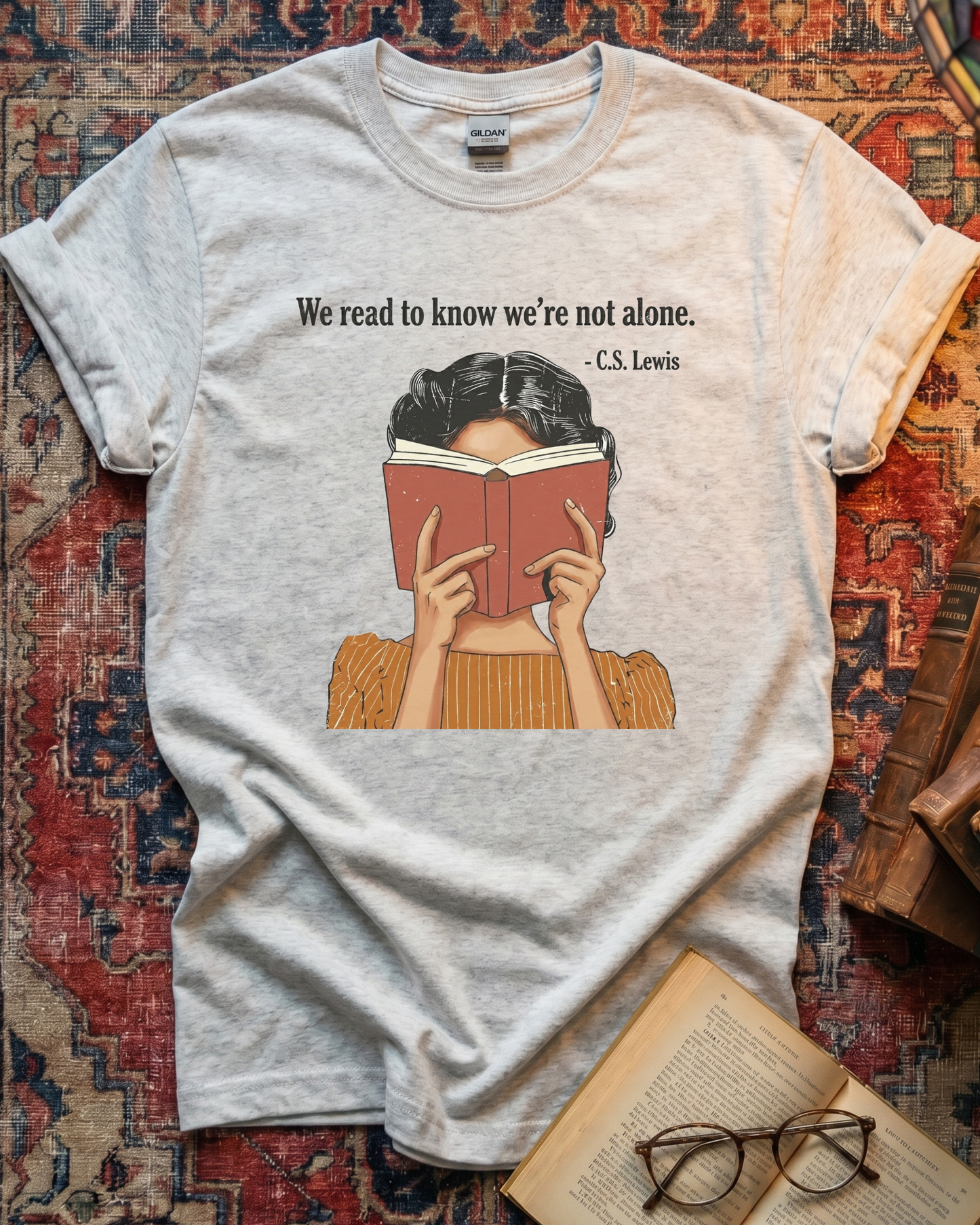 C.S. Lewis Quote Reading T-shirt