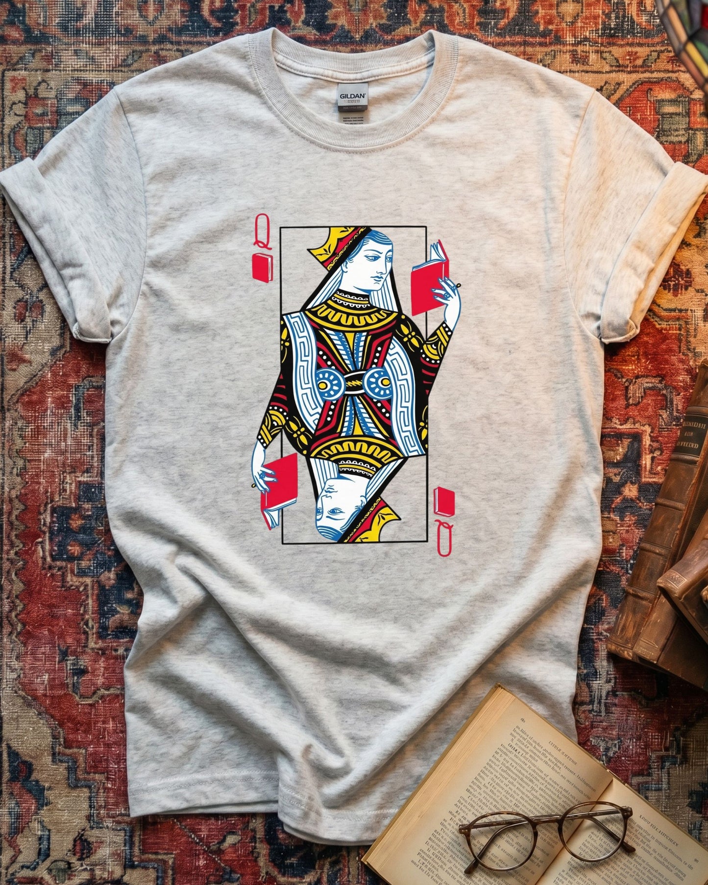 Queen Of Books Reading T-shirt