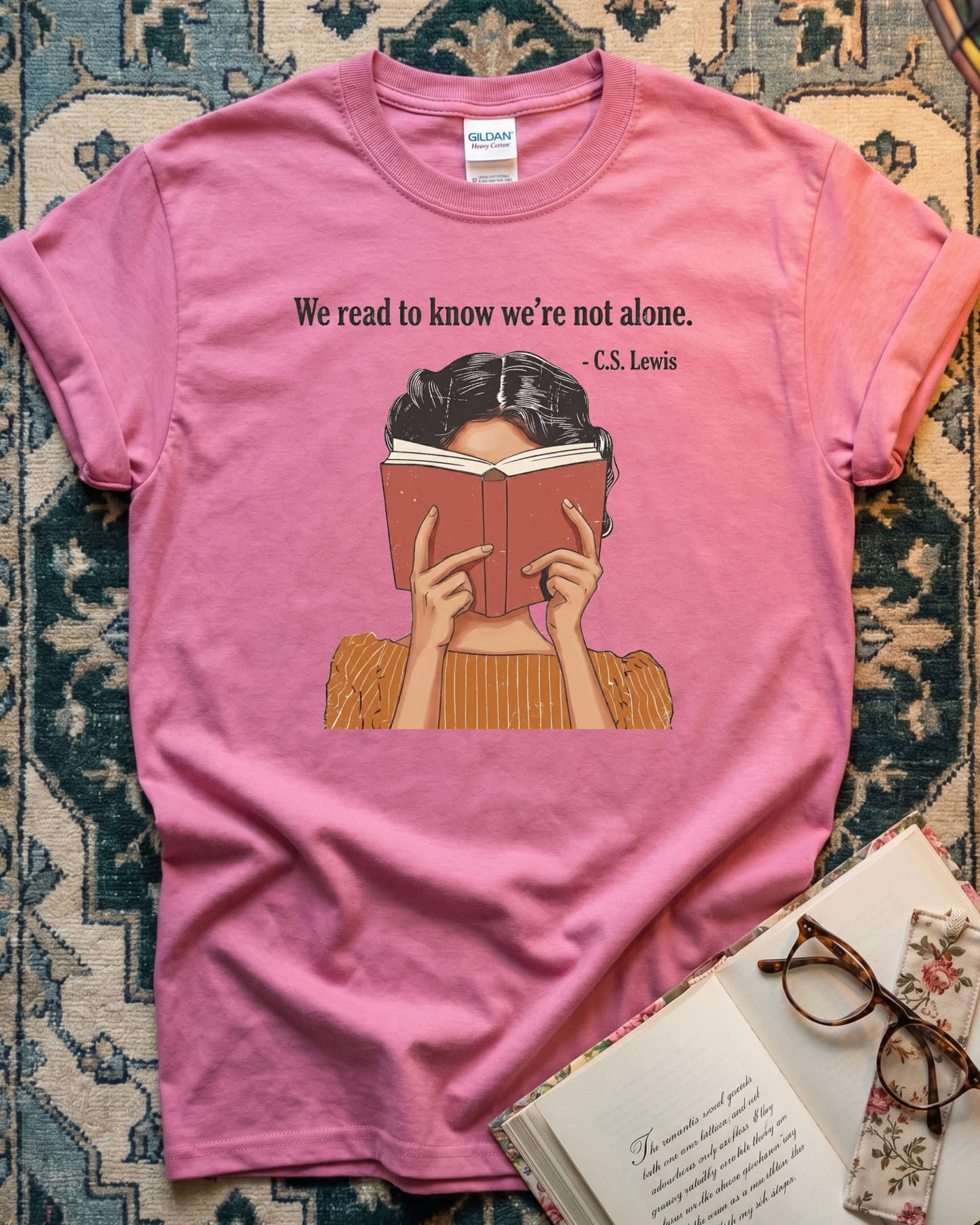 C.S. Lewis Quote Reading T-shirt
