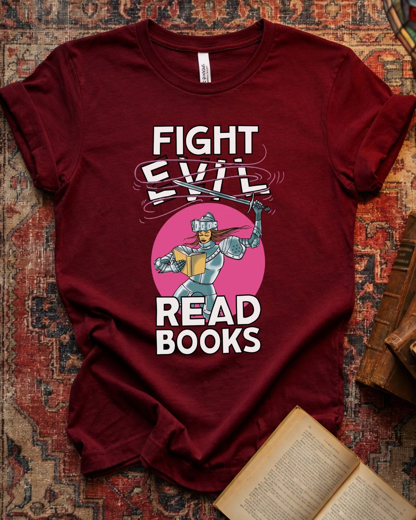 Fight Evil Fantasy Reader T-shirt