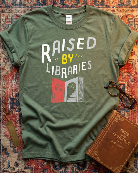 Raised By Libraries Reading T-shirt