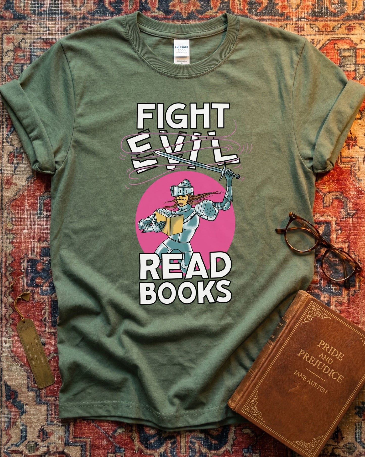 Fight Evil Fantasy Reader T-shirt
