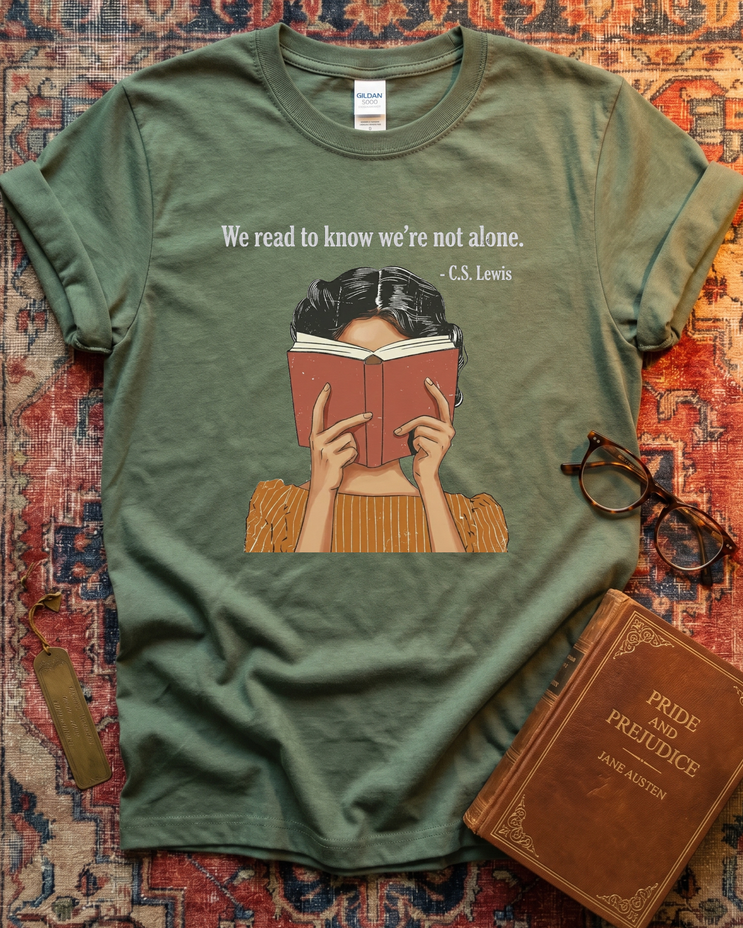 C.S. Lewis Quote Reading T-shirt