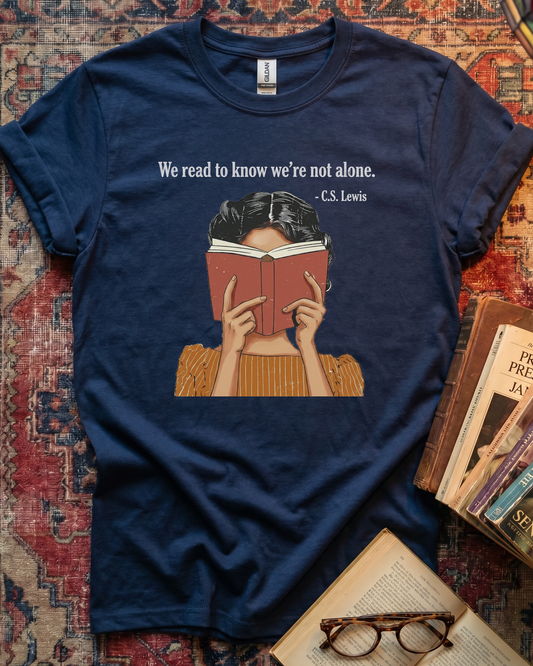 C.S. Lewis Quote Reading T-shirt