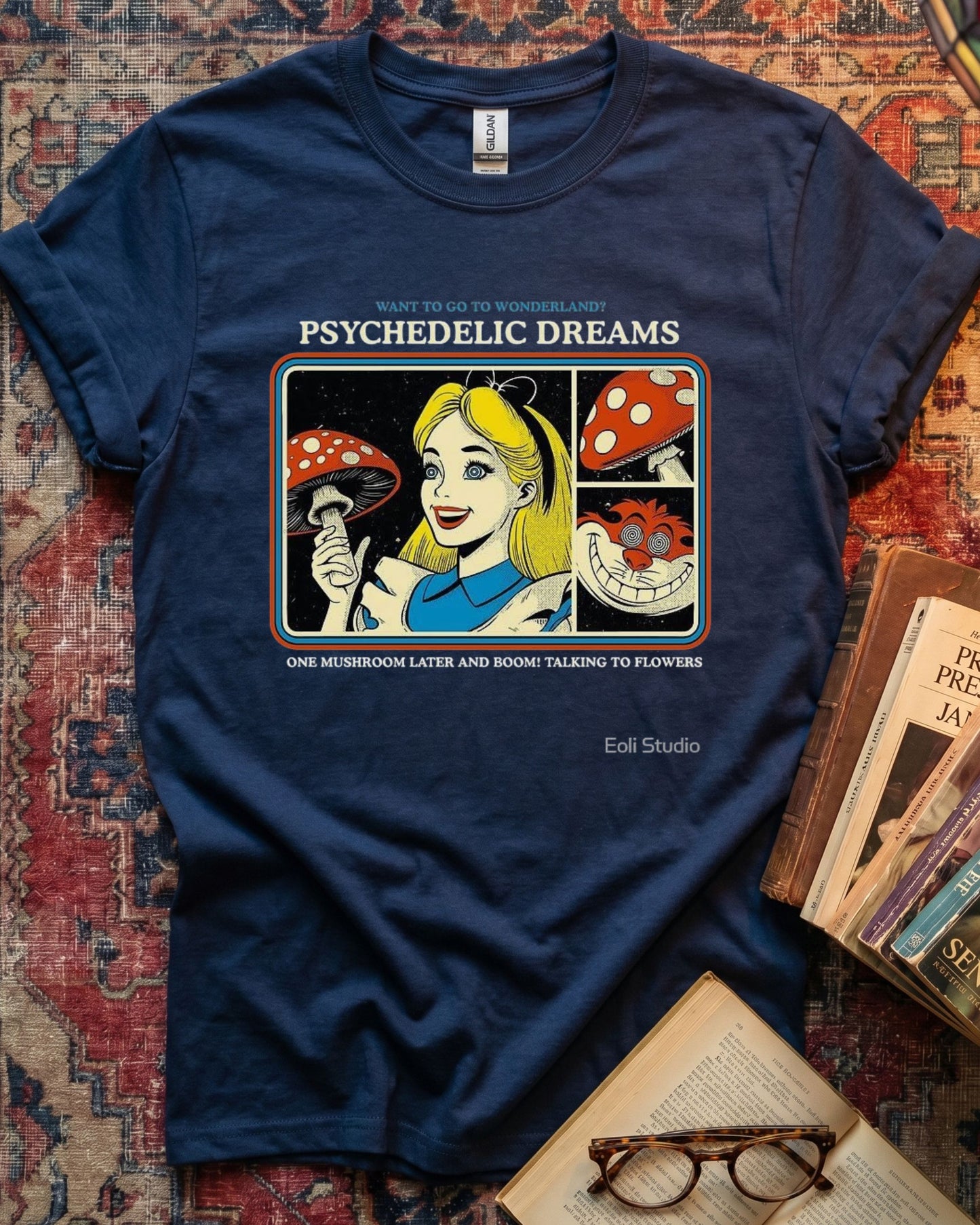 Alice Wonderland Psychedelic Fan T-shirt