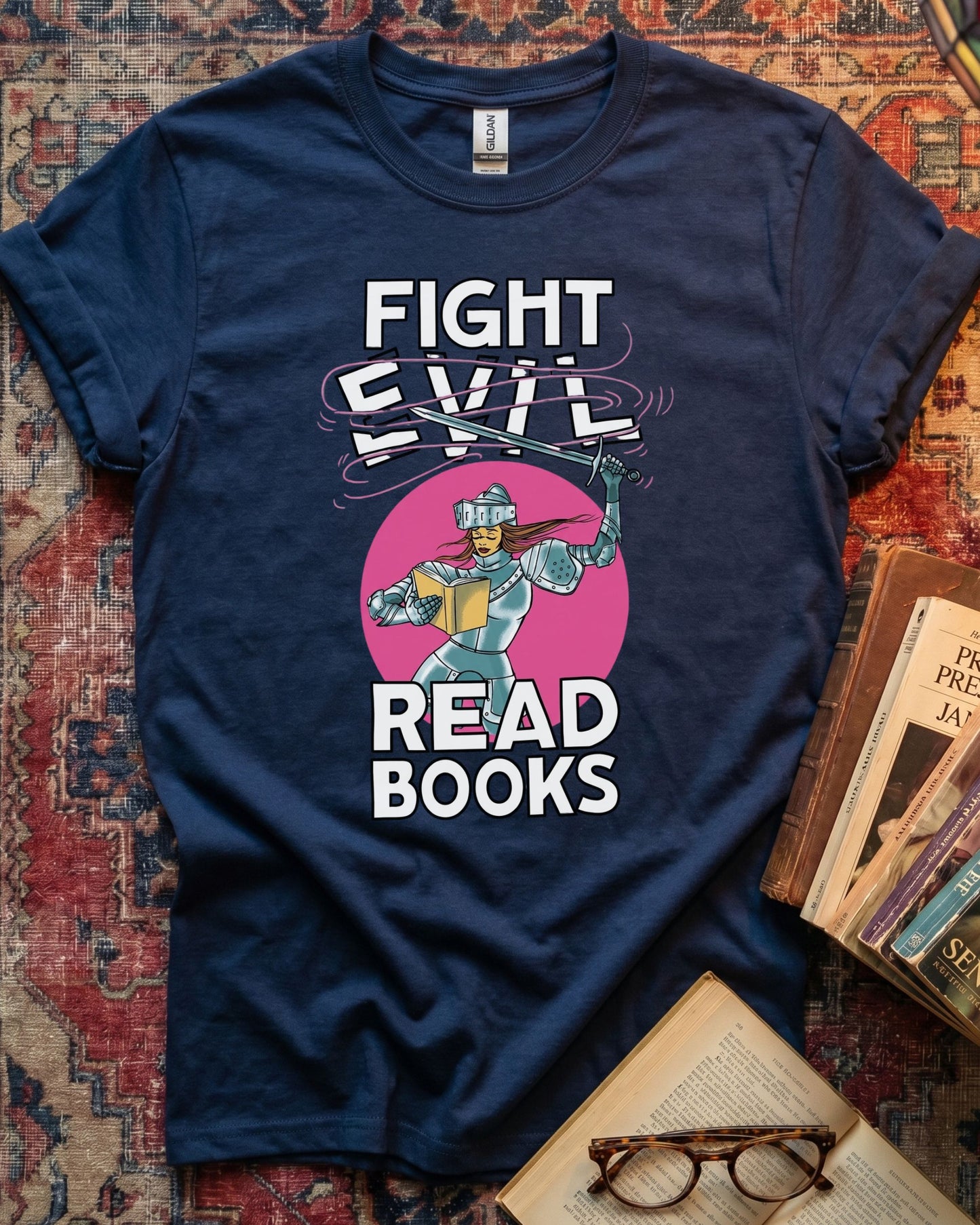 Fight Evil Fantasy Reader T-shirt
